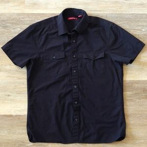 Axist Men's Short Sleeve Black Button Down Shirt Size S